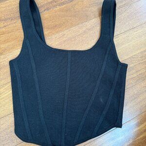 aritzia wilfred corset black top